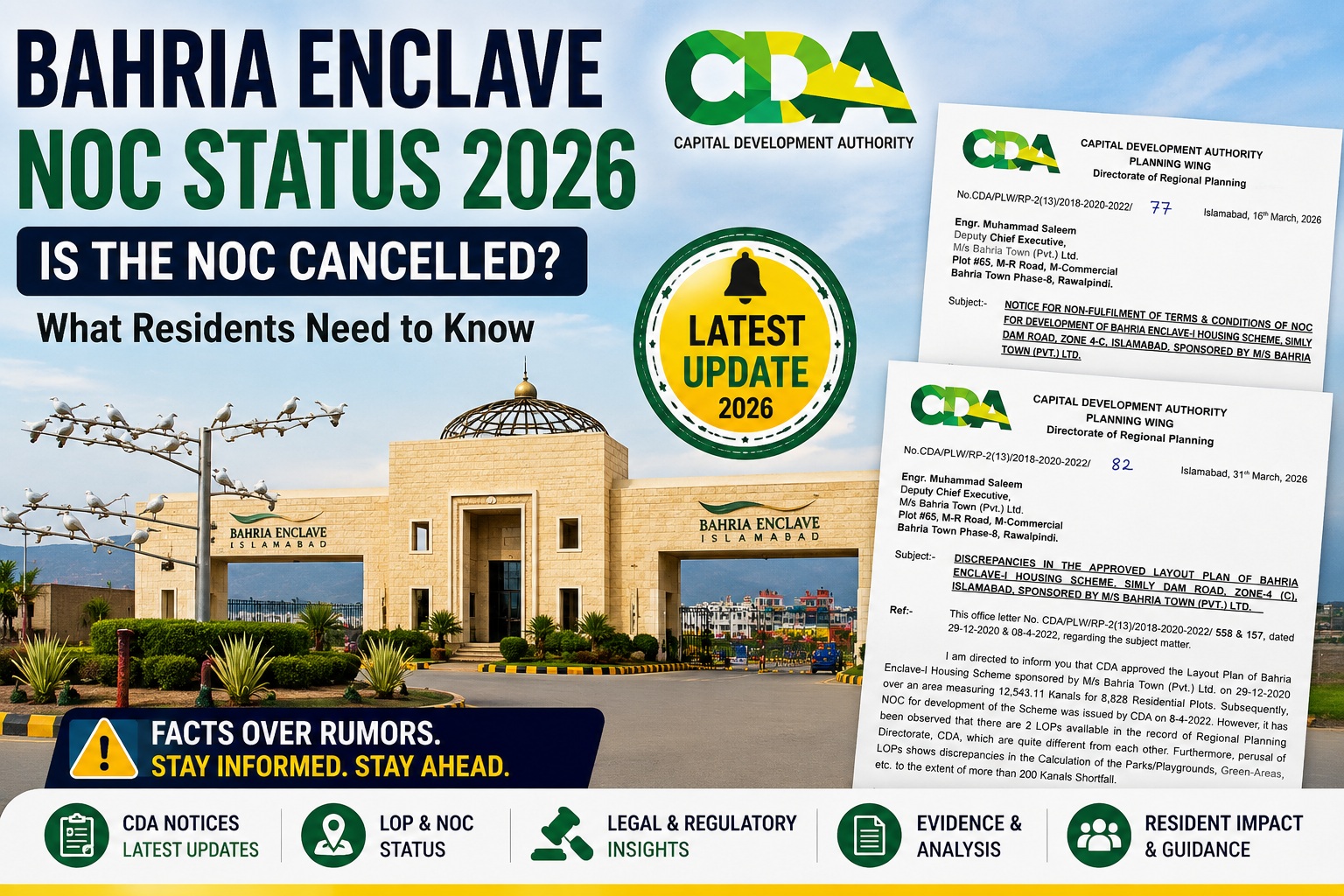 Bahria Enclave NOC Status 2026 CDA Notices Update for Residents and Investors Islamabad